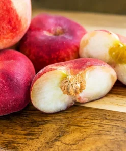 Galaxy Peach Tree Live Plant – 3 to 4 feet tall – Sweet Flat Peaches - Image 1