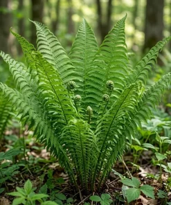 10 Ostrich Fern Rhizomes – Live Bare Root Plant – 3-6