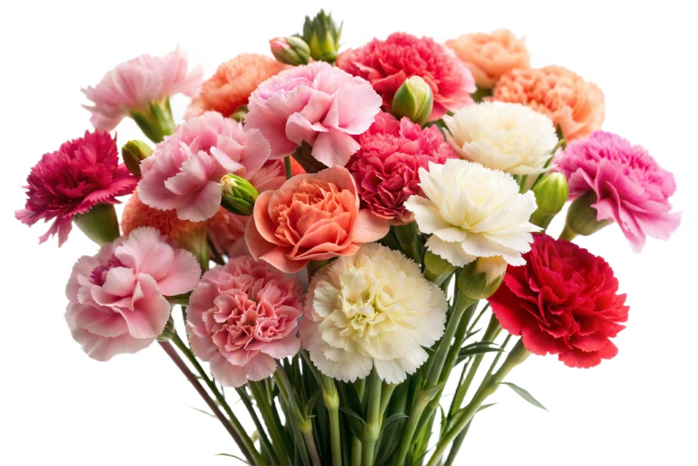 100 Carnation Double Dianthus Chinensis Flower Seeds - Pink, Red & White Blooms - Image 1