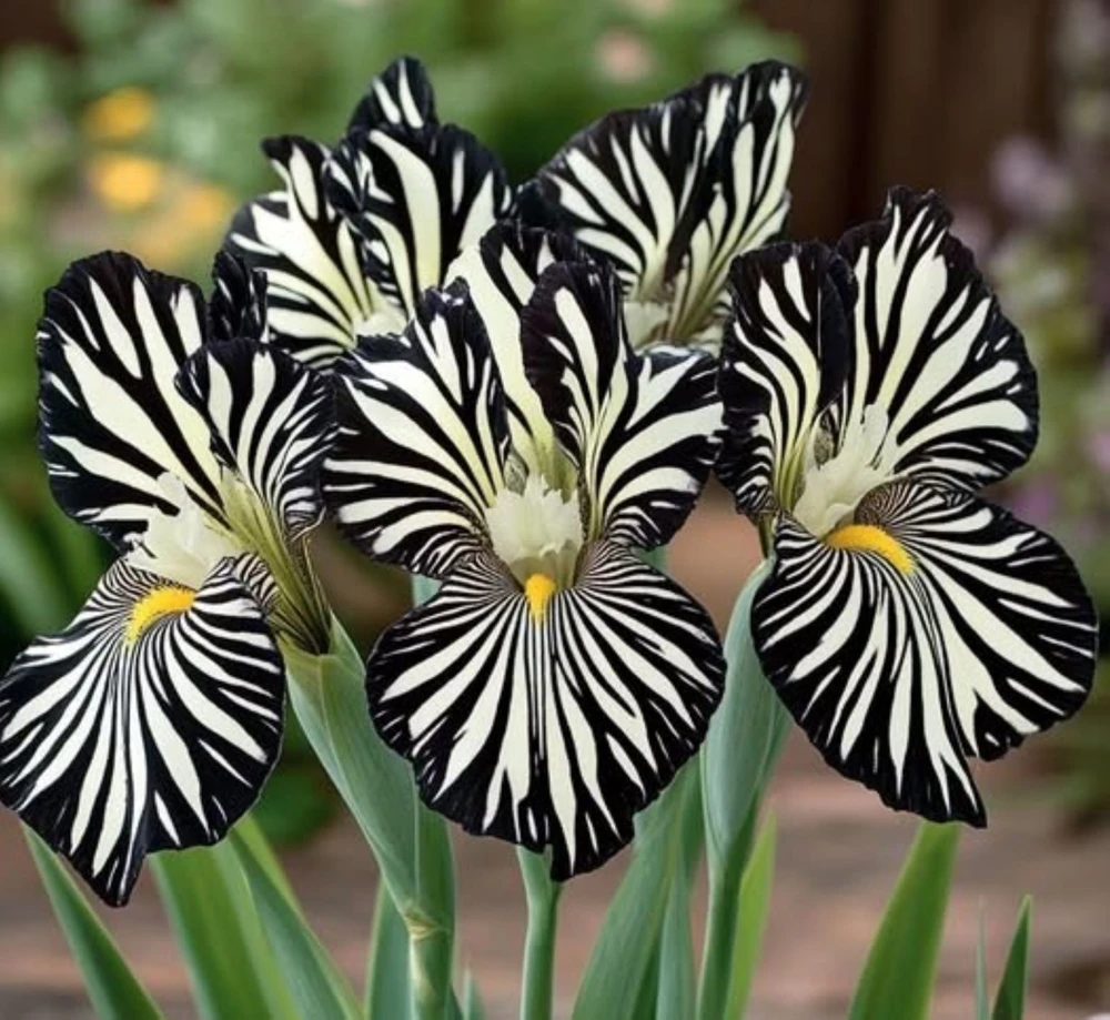 100 Iris Seeds Zebra Black & White - Flowering Iris Seeds - Image 1