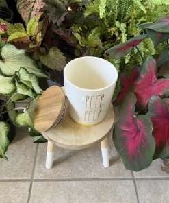 14 oz Ceramic Mug with Lid - White Coffee Cup - Image 12