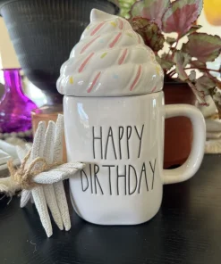 14 oz Ceramic Mug with Lid - White Coffee Cup - Image 3