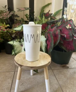 14 oz Ceramic Mug with Lid - White Coffee Cup - Image 7