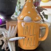 14 oz Ceramic Mug with Lid - White Coffee Cup - Image 1
