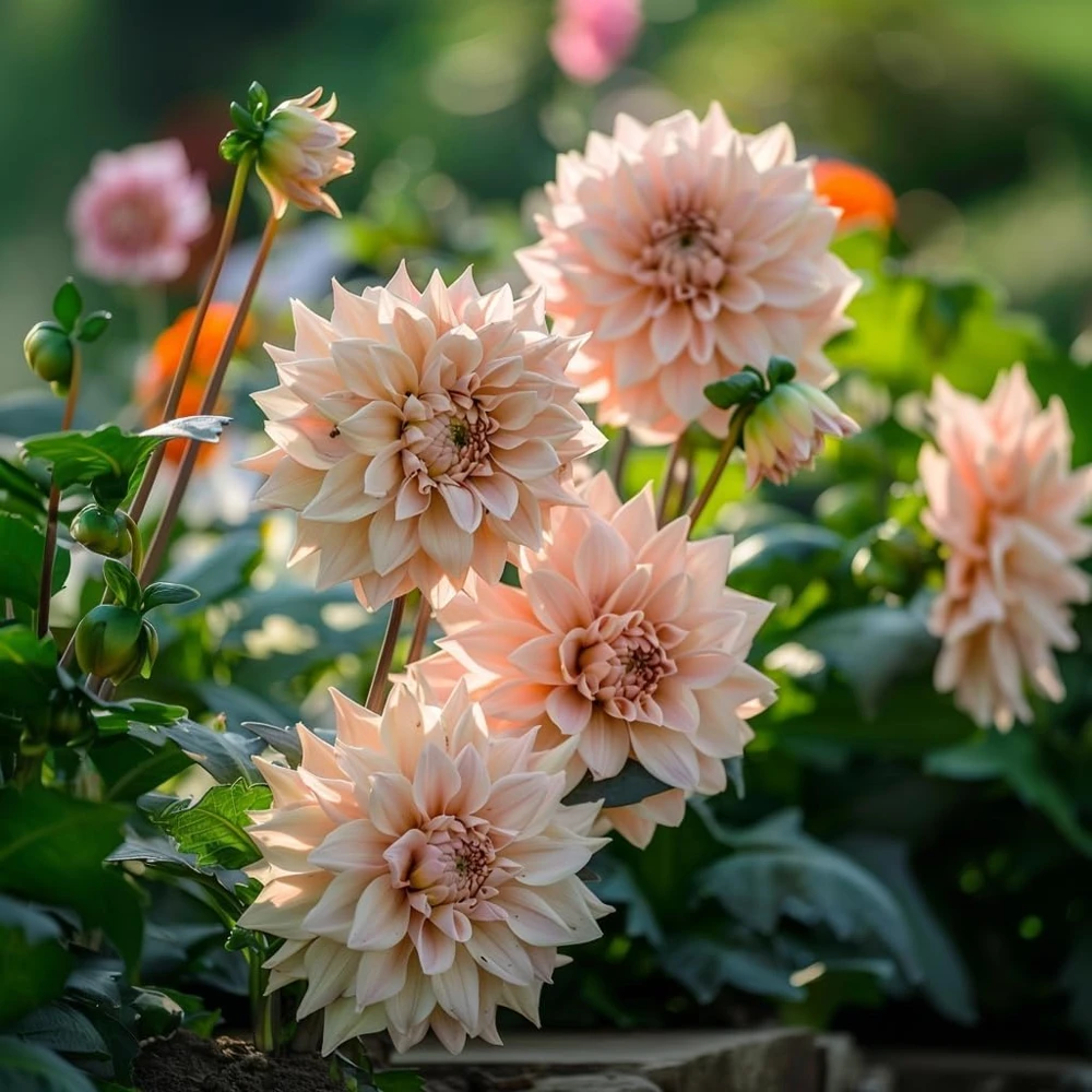 2 Dinnerplate Dahlia Tubers – Beige Blooms up to 10" Wide – Perennial Flower Bulbs - Image 1
