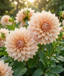2 Dinnerplate Dahlia Tubers – Beige Blooms up to 10