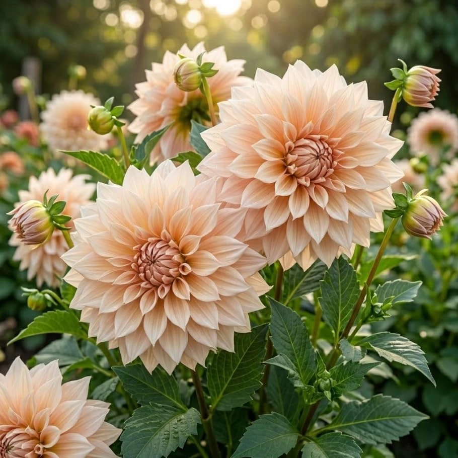 2 Dinnerplate Dahlia Tubers – Beige Blooms up to 10" Wide – Perennial Flower Bulbs - Image 3