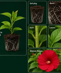 2 Red Hibiscus Live Plants for Garden & Patio – 4-6 Inch Tall - Image 3