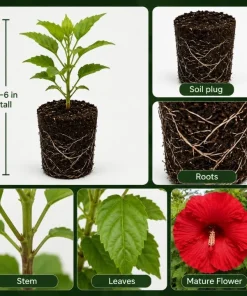 2 Red Hibiscus Plants Live 4-6 Inch Tall - Tropical Shrub for Outdoors - Image 3