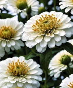 250 White Polar Bear Zinnia Elegans Flower Seeds – Classic Garden Flower - Image 1