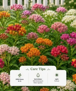 4 Mix Tropical Milkweed Live Plants for Planting, 4-8 Inch Tall, No Pot - Image 5