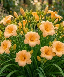 5 Apricot Daylily Bulbs - Reblooming Hemerocallis Perennial for Outdoor Garden - Image 3