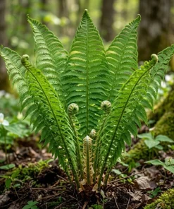 5 Ostrich Fern Rhizomes - Live Bare Root Perennial Ferns, 3-6