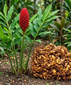 6 Pinecone Ginger Rhizomes - Zingiber zerumbet Bulbs for Indoor/Outdoor Planting - Image 2