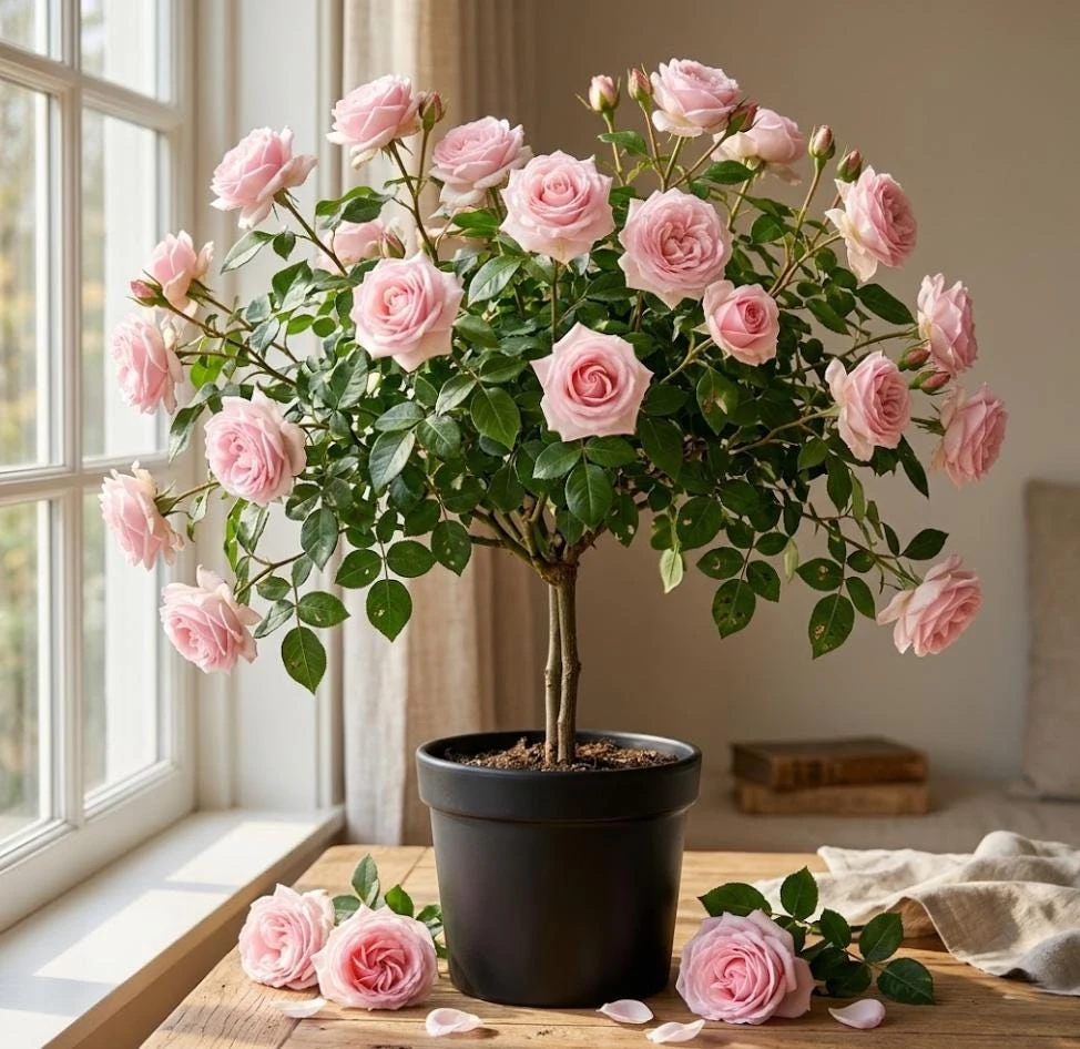 Blossom Time Rose Live Plant - Climbing Rose Bush, 4-6 Inch Height, Fragrant Blooms - Image 1