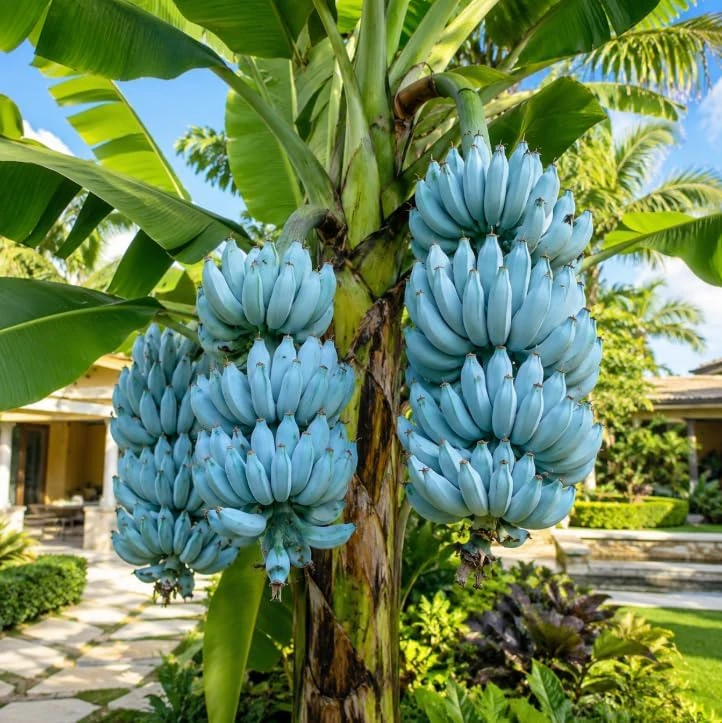 Blue Java Banana Plant Live 1 Gallon Pot - Ice Cream Banana Tree, Tropical Fruit - Image 1