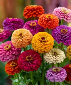 California Giant Zinnia Seeds – Heirloom Double Blooms, Vibrant Colors, 50 Seeds - Image 1