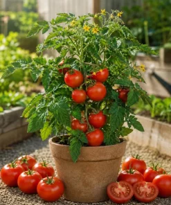 Celebrity Tomato Live Plant Seedling 3-5 Inch Tall – Productive Garden Vegetable - Image 1