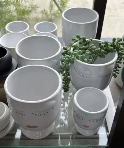 Ceramic Plant Pot with Cute Face - 6 Inch Indoor Planter for Houseplants - Image 4