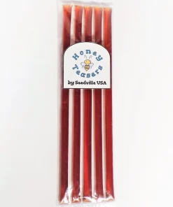 Cherry Honey Sticks - 5 Pack Natural Honey Snack Straws, Grade A - Image 4