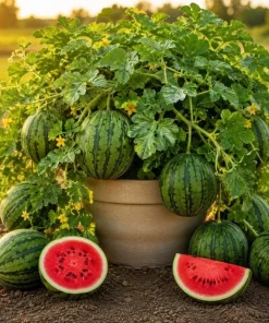 Crimson Sweet Watermelon Live Plants - 2 Pack, 3-5 Inch Tall in 4 Inch Pots - Image 3