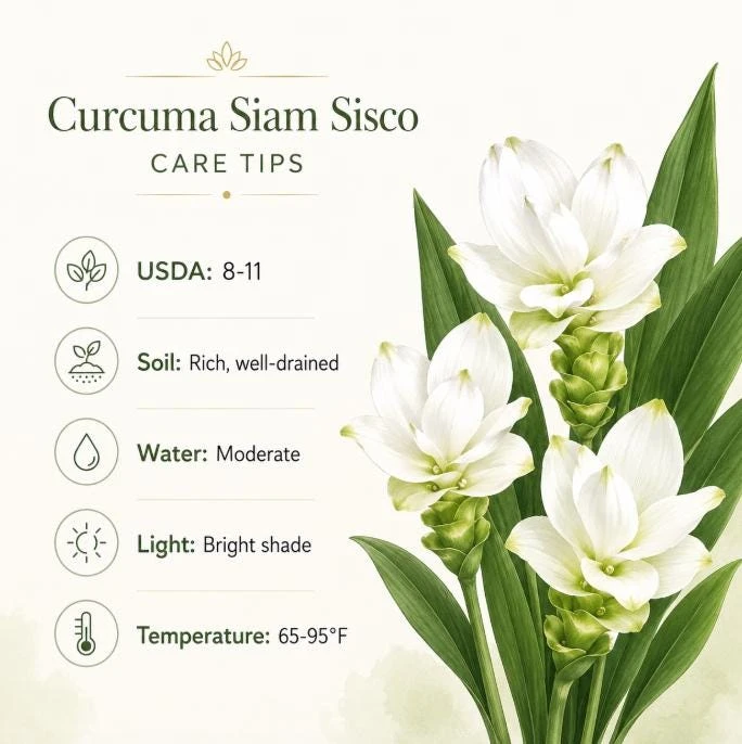 Curcuma Siam Sisco Live Plant 4-6 Inch Tall - Tropical Flowering Ginger Perennial - Image 3