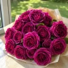 Dark Purple Rose Live Plant - Fragrant Floribunda Bush, 4-6 Inch Tall - Image 1