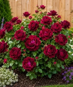 Deep Burgundy Rose Live Plant – 1 to 2 ft Tall, 3 Gallon Pot – Outdoor Flowering Bush - Image 4