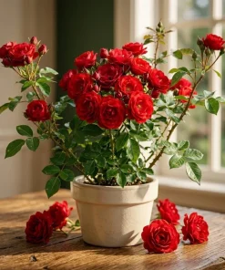 Don Juan Climbing Rose Live Plant – Red Fragrant Bush for Outdoor Garden 4-6 Inch Tall - Image 1