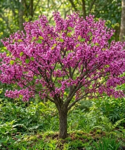 Eastern Redbud Tree Live Plant - Rosy Pink Flowers, 7-18 inch Tall, Quart Pot - Image 1