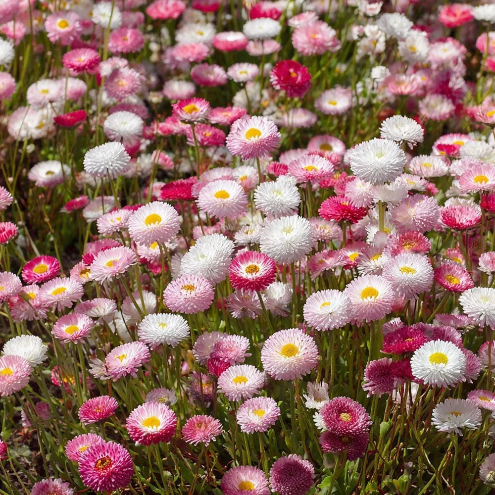 English Daisy Seeds – Bellis perennis Flower Seeds – 300 Seeds – Perennial Blooms – Pollinator Friendly - Image 1
