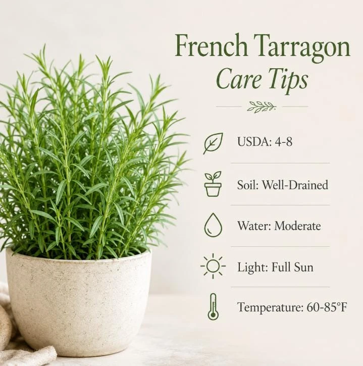 French Tarragon Live Herb Plant 4-6 Inch Tall – Culinary Perennial - Image 5
