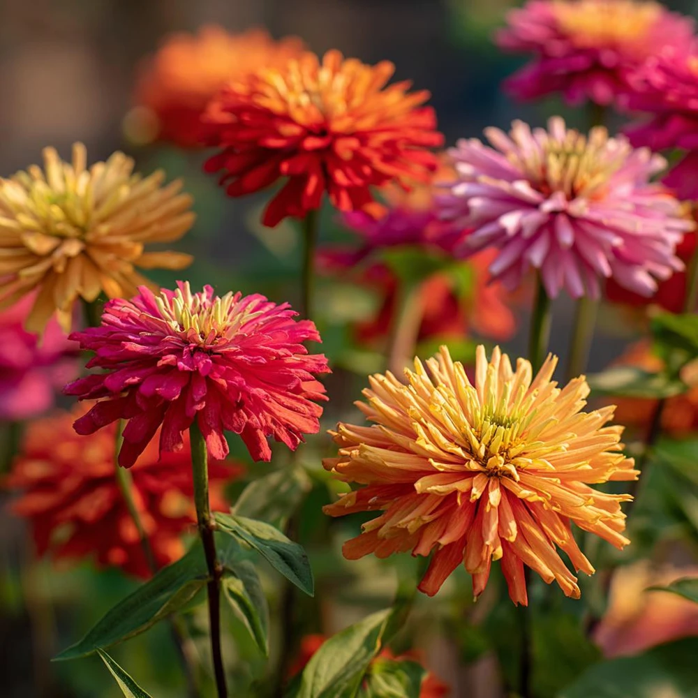 Giant Cactus Mix Zinnia Seeds - Zinnia elegans, 25 Seeds, Vibrant Spiky Blooms for Gardens & Containers - Image 1