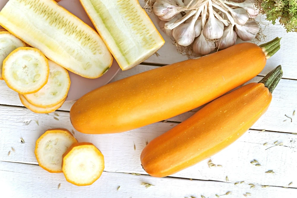 Golden Zucchini Seeds - 50 Heirloom Summer Bush Squash Seeds - Image 1