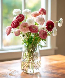 Habanera Mixed Bellis Daisy Seeds - 10 Count, Double Pompon Blooms, Mixed Colors, Outdoor - Image 2