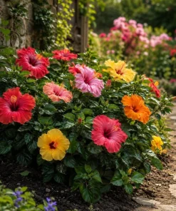 Hardy Mixed Hibiscus Live Plant 4 Pack – 4-7 Inches Tall Blooming Shrubs for Outdoor - Image 2