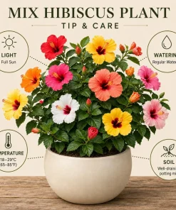 Hardy Mixed Hibiscus Live Plant 4 Pack – 4-7 Inches Tall Blooming Shrubs for Outdoor - Image 3