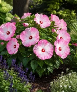 Hibiscus Luna Pink Swirl Live Plant – 4-6 Inches Tall, Pink & White Flowers, Outdoor Perennial - Image 8