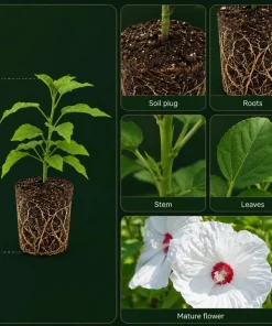 Hibiscus Luna White Live Plant – Elegant White Flowering Shrub – 4-6 Inches Tall – Outdoor - Image 4