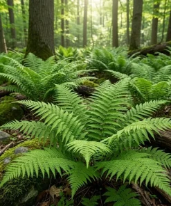 Lady Fern Rhizomes - 5 Pack Green Fern Bare Roots, 3-6" Long Live Perennial Ferns - Image 2