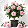 Light Pink Climbing Rose Plant Live, Fragrant Bush, 4-6 Inch Tall - Image 1