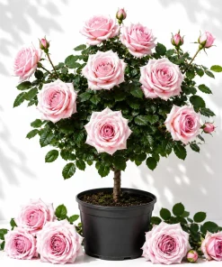 Light Pink Climbing Rose Plant Live, Fragrant Bush, 4-6 Inch Tall - Image 1