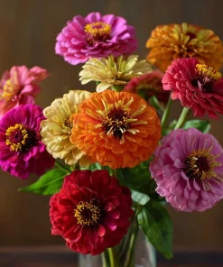 Lilliput Zinnia Seeds - 50 Count, Dwarf Double Blooms, Mixed Colors, Easy Grow - Image 1
