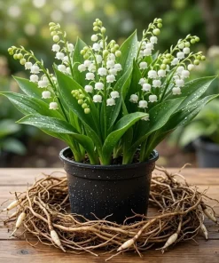 Lilly of the Valley Bare Root Rhizomes - 10 Pack, Fragrant White Blooms - Image 1