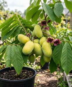 Live Paw Paw Tree Asimina Triloba Plant – Hardy Banana Tree – 6-14 Inches Tall, Quart Pot - Image 1