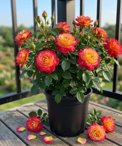Love Peace Rose Bush Live Plant - Heirloom Fragrant Flowers - 4-6 Inch Tall - Image 1
