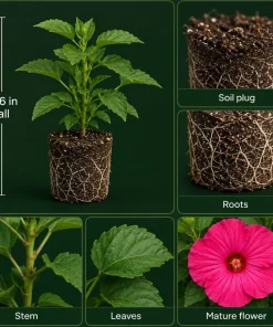 Luna Rose Hibiscus Live Plant 4-6 Inches Tall, Pink Flowering Perennial for Garden & Patio - Image 4