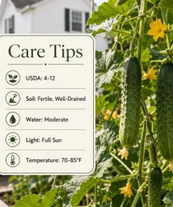 Marketmore Cucumber Live Plants – Set of 2, 3-5 Inch Tall, 4 Inch Pot – Heirloom Vegetable Starter for Gardens - Image 4