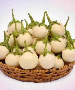 Mini White Round Eggplant Seeds - 100 Seeds for Planting - Sweet Flavor - Image 3