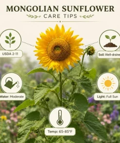 Mongolian Sunflower Live Plant – Helianthus annuus – 3-5 Inches Tall – 4 Inch Pot – Outdoor Garden - Image 4